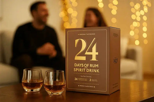 Calendrier de l'Avent alcool : coffret 24 Days of Rum Mocha Edition et verres de dégustation