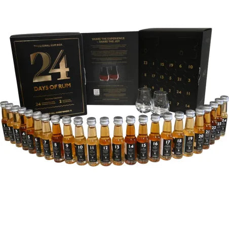 Calendrier de l'Avent Rhum – Coffret Rhum 24 Days of Rum Black Edition Les 2 cavistes