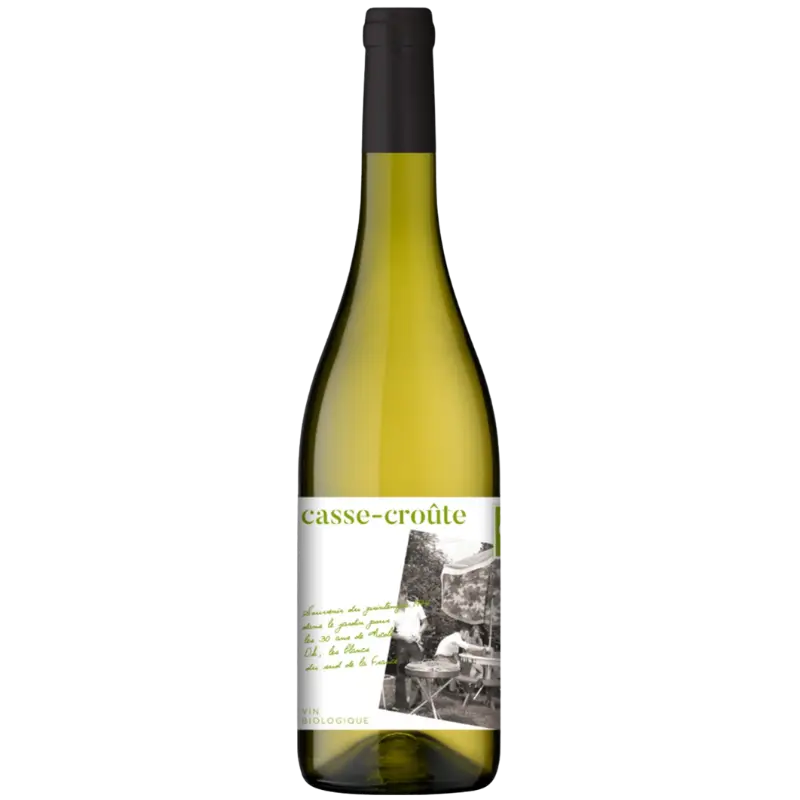 Bouteille de Casse-Croûte Blanc 2025 du Château Maris, vin blanc bio IGP Pays d'Oc, 75 cl