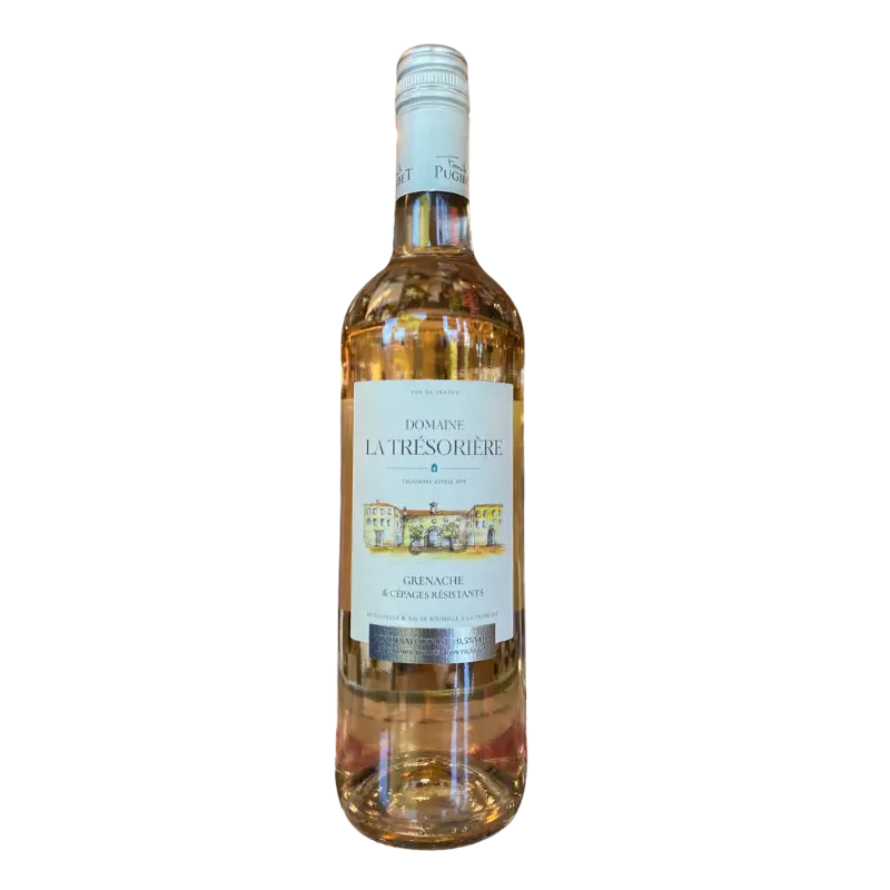 Bouteille de vin rosé sans alcool Grenache Domaine la Trésorière 75 cl